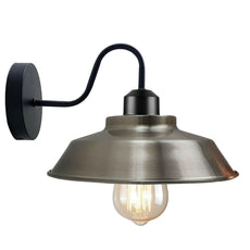 Retro Industrial Wall Lights Fittings E27 Indoor Sconce Metal Bowl Shape Shade For Basement, Bedroom, Home Office~1186-8