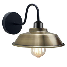 Retro Industrial Wall Lights Fittings E27 Indoor Sconce Metal Bowl Shape Shade For Basement, Bedroom, Home Office~1186-9