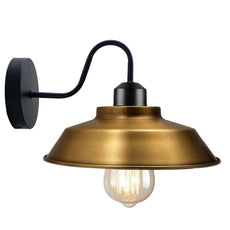 Retro Industrial Wall Lights Fittings E27 Indoor Sconce Metal Bowl Shape Shade For Basement, Bedroom, Home Office~1186-10