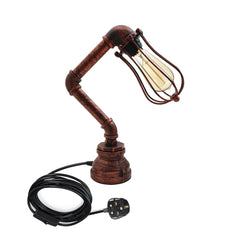 Retro Industrial Water Pipe Lighting Wall Plug-In Table Lamp Steampunk Metal Indoor Stand~1306-18