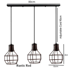 Retro Loft 3 Head Ceiling Light Shade Pendant Lamp With Bulbs~2563-9