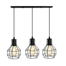 Retro Loft 3 Head Ceiling Light Shade Pendant Lamp With Bulbs~2563-1