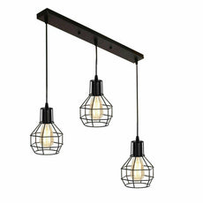 Retro Loft 3 Head Ceiling Light Shade Pendant Lamp With Bulbs~2563-2