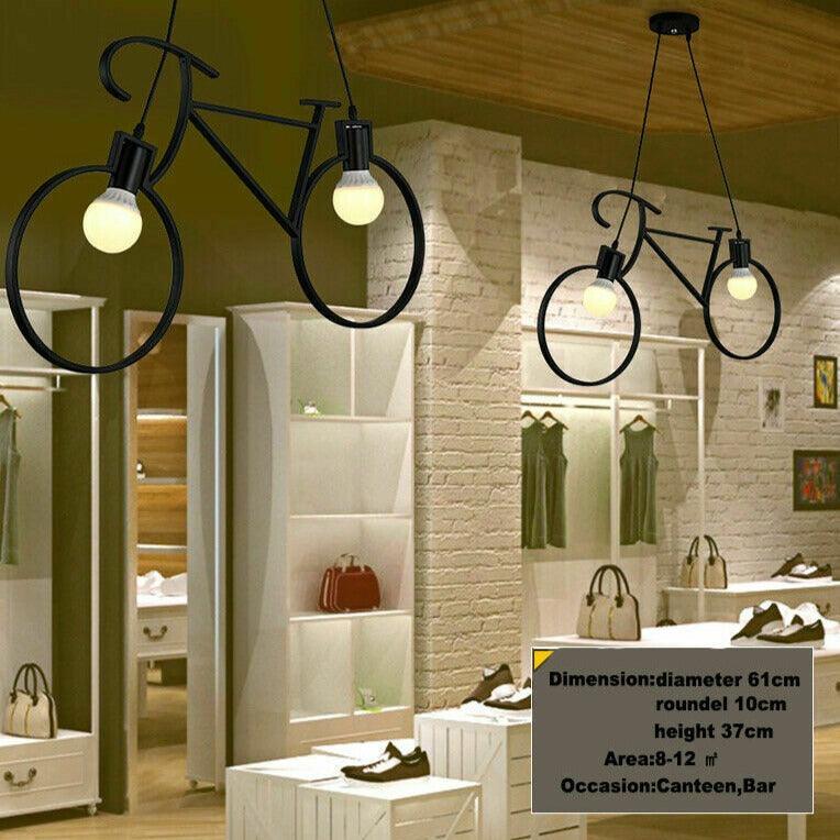 Retro Meta Design Bicycle Ceiling Hanging Pendant Light Shade Modern cycle Lampshade~2668-5