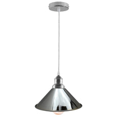 Retro Metal Pendant Chrome Ceiling Light Lamp Shade~1506-8