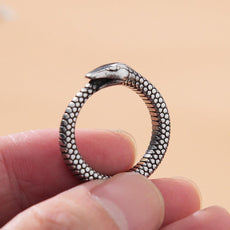 Retro Norse Mythology Men Ouroboros Ring - Puritific