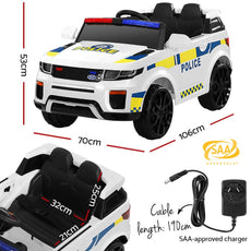 Rigo Kids Ride On Car Electric Patrol Police Toy Cars Remote Control 12V White-1