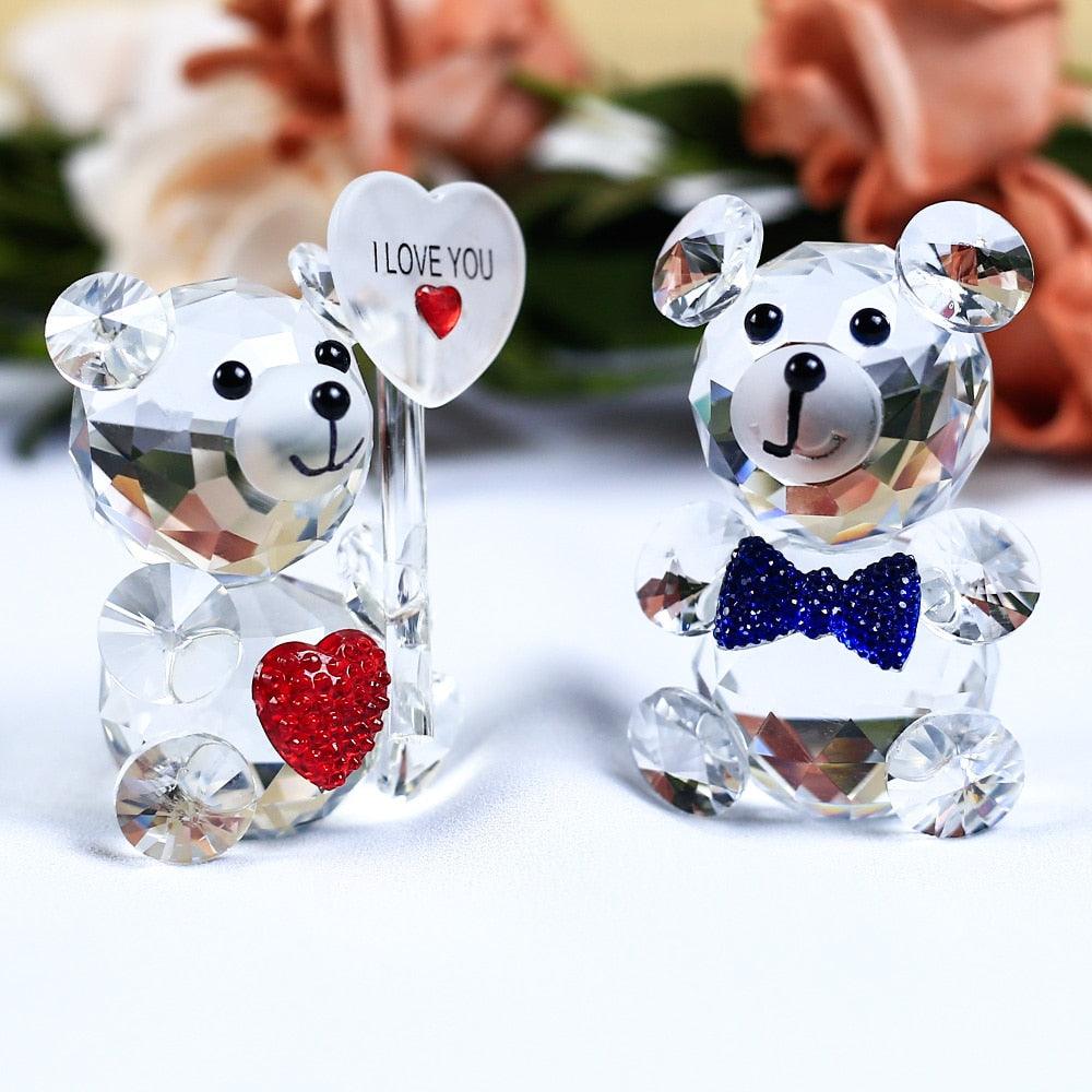 Romantic Bear Crystal Figurine - Puritific