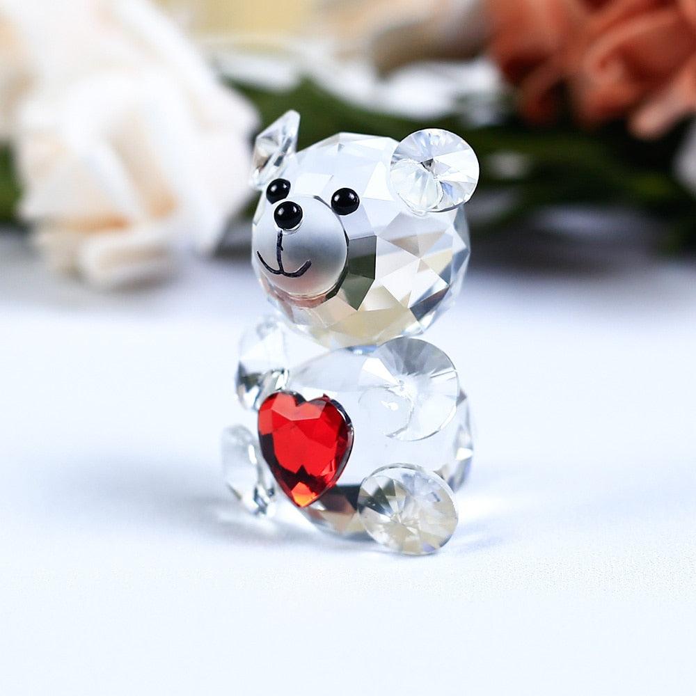 Romantic Bear Crystal Figurine - Puritific