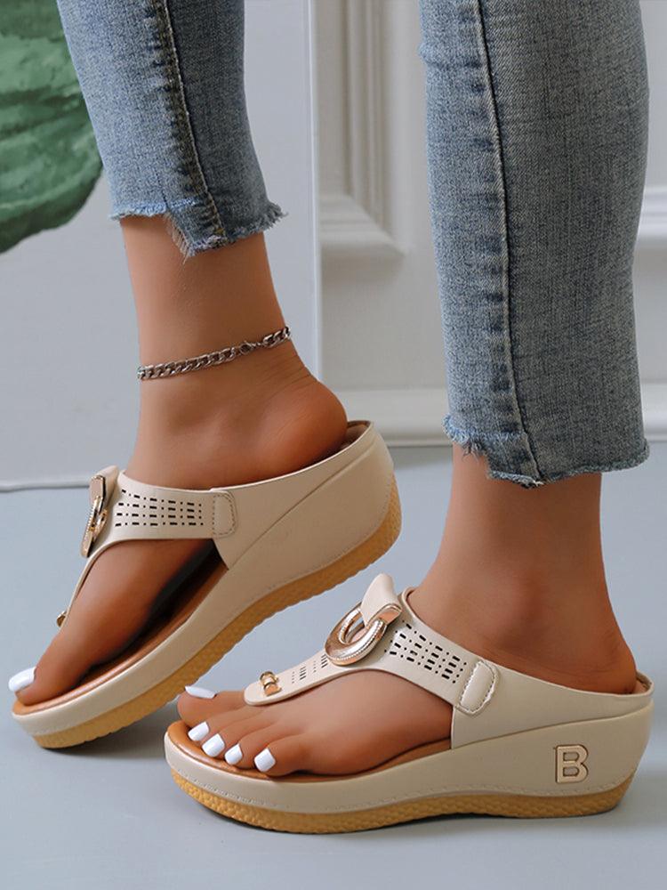 Rome Wedges Platform Slippers - Puritific