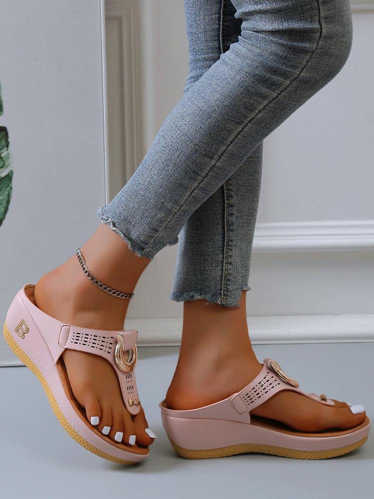 Rome Wedges Platform Slippers - Puritific