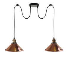 Rose Gold 2 Way Retro Industrial Ceiling E27 Hanging Lamp Pendant Light~3507-0