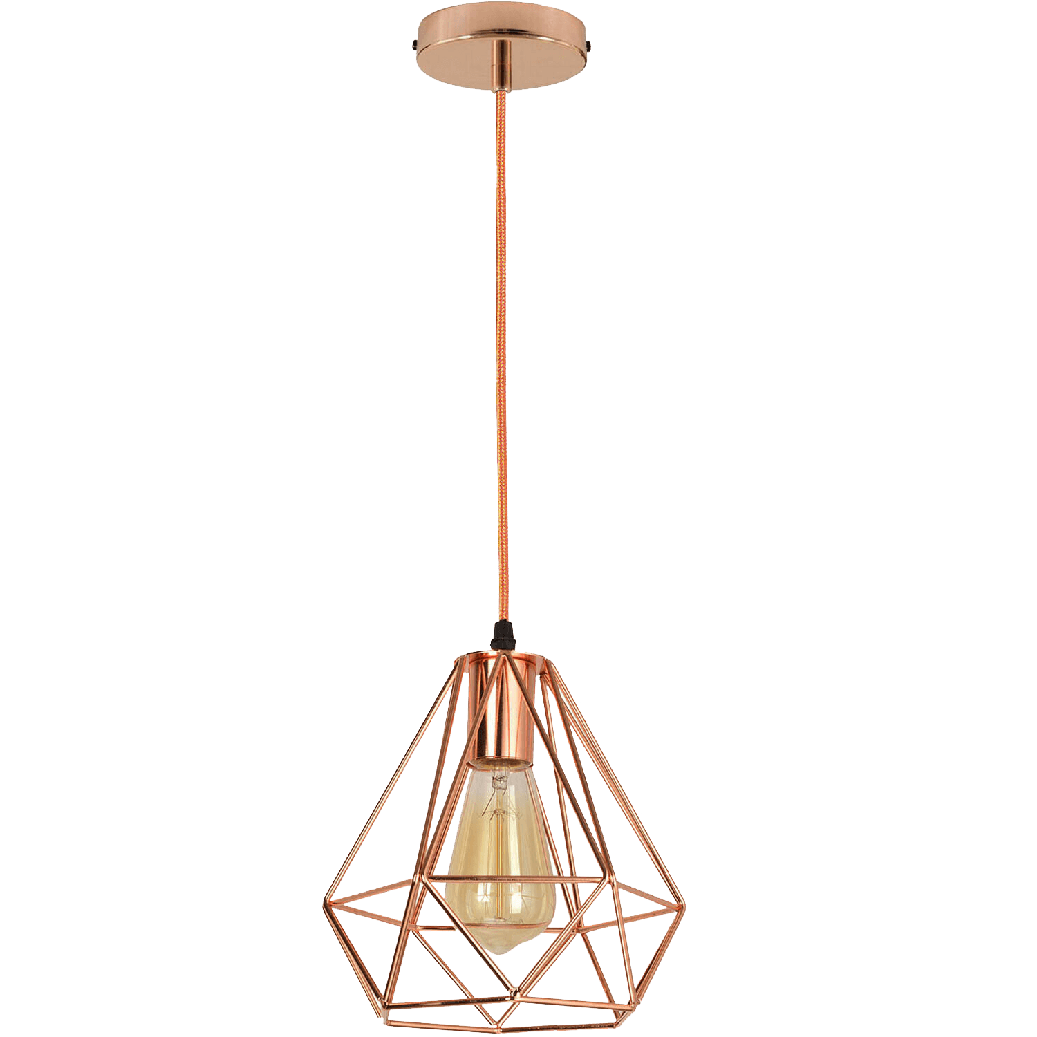 Rose Gold Industrial Metal Ceiling Hanging Pendant Light~1138-0