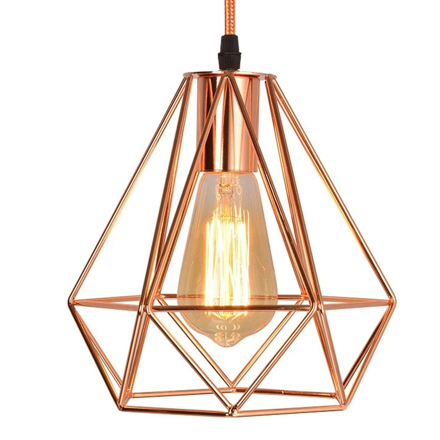 Rose Gold Industrial Metal Ceiling Hanging Pendant Light~1138-2