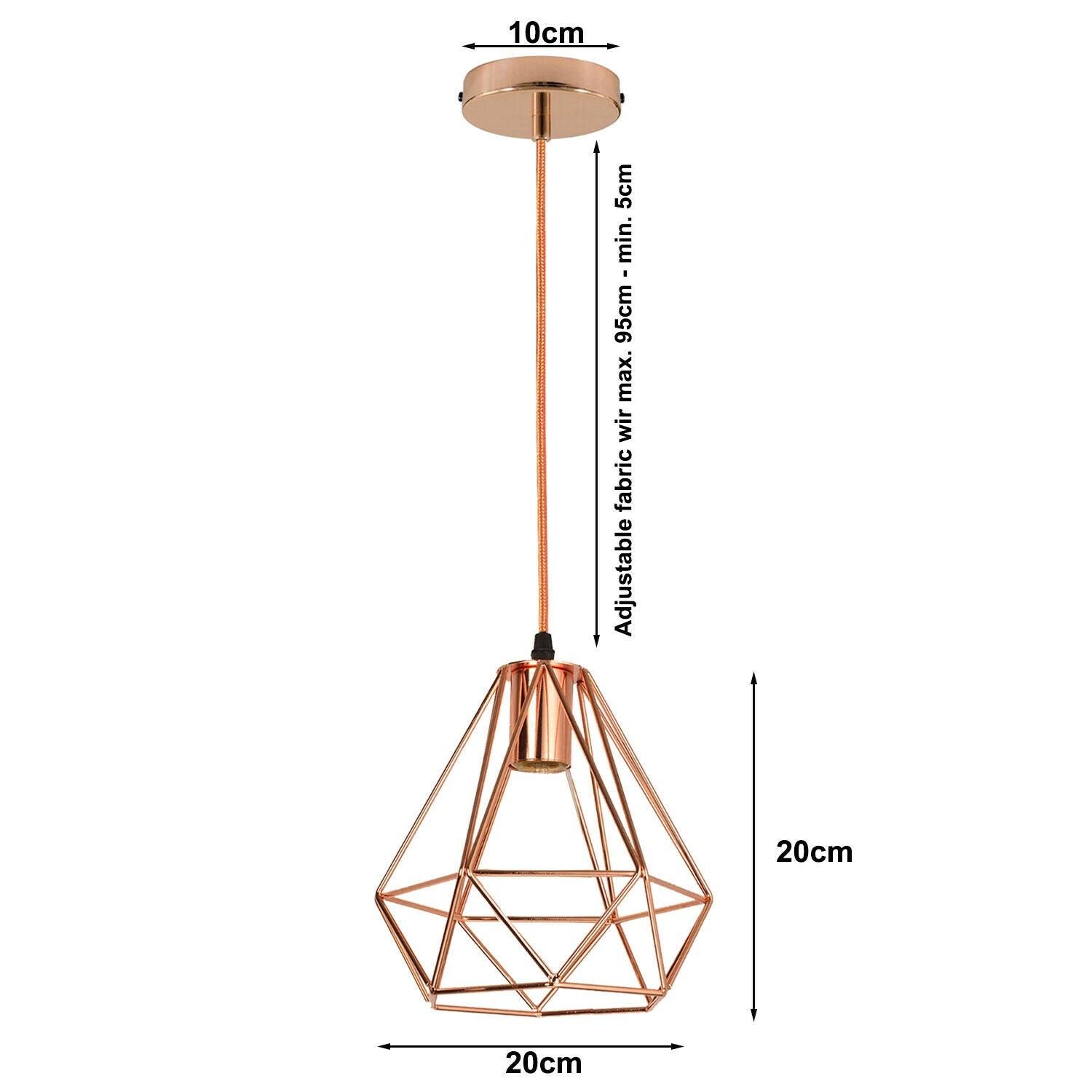 Rose Gold Industrial Metal Ceiling Hanging Pendant Light~1138-3