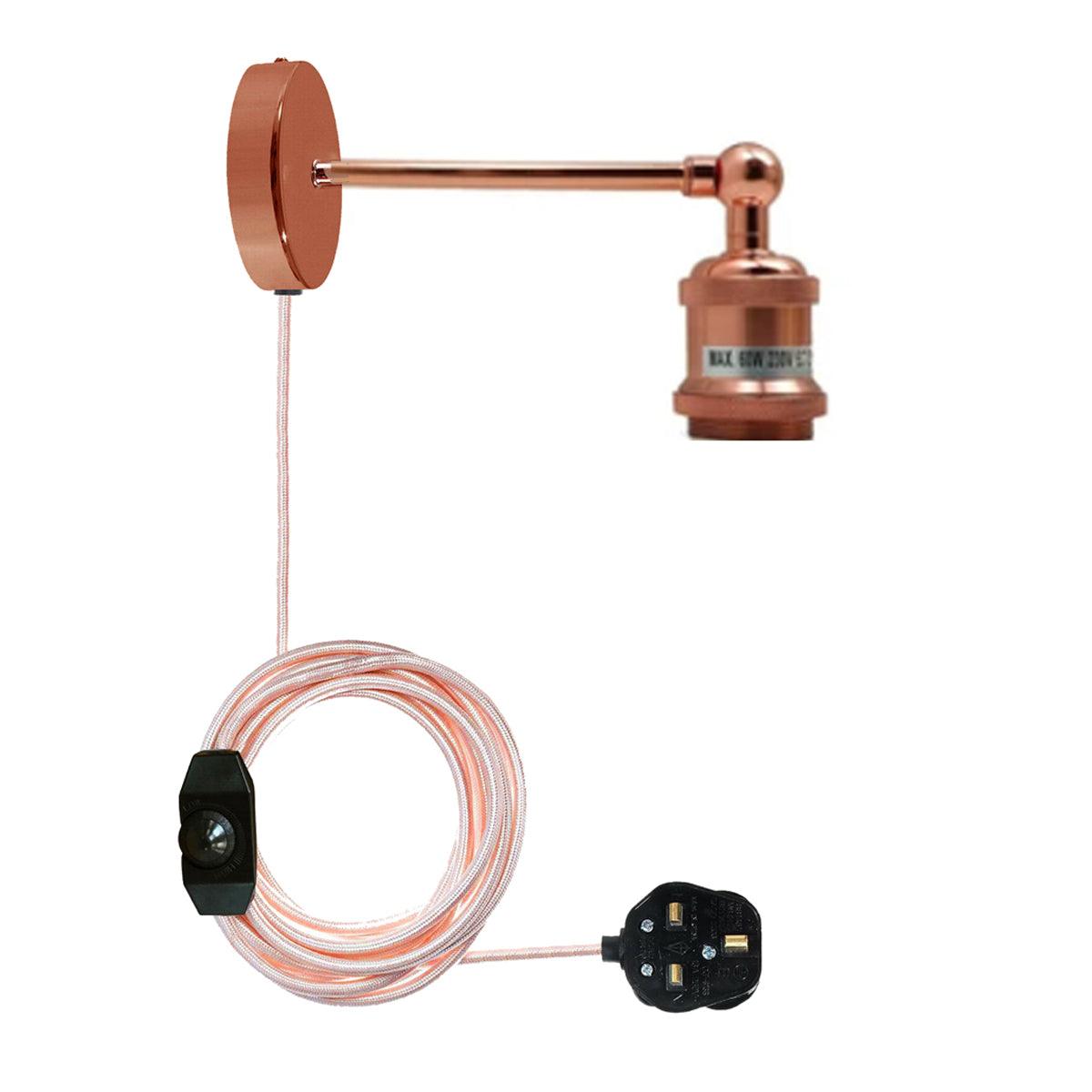 Rose Gold Wall Arm With 4m Plug in Pendant~1453-0