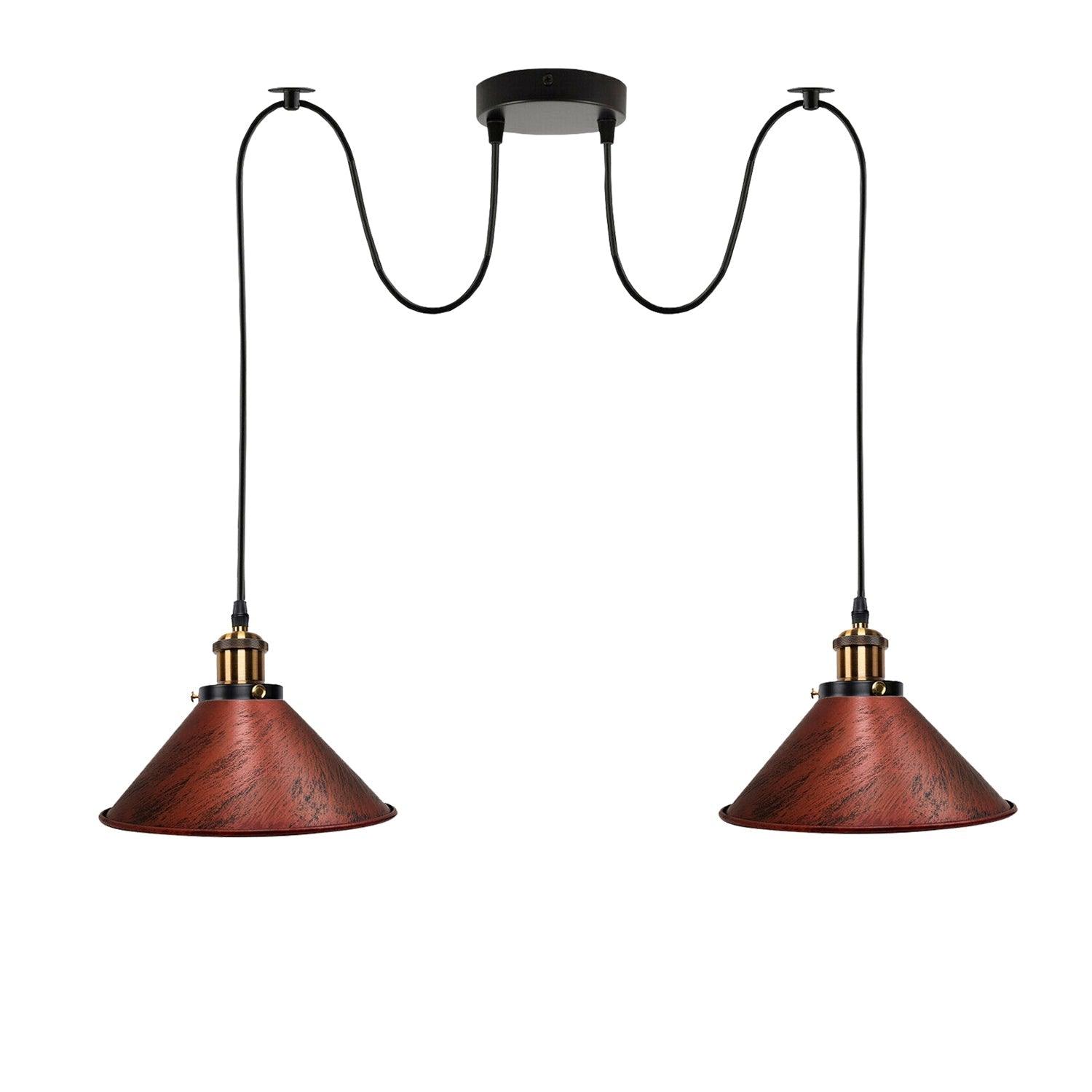 Rustic Red 2 Way Retro Industrial Ceiling E27 Hanging Lamp Pendant Light~3495-2