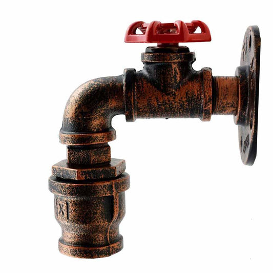 Rustic Red Wall Lights Industrial Metal Water Pipe Wall Lamp~2885-1