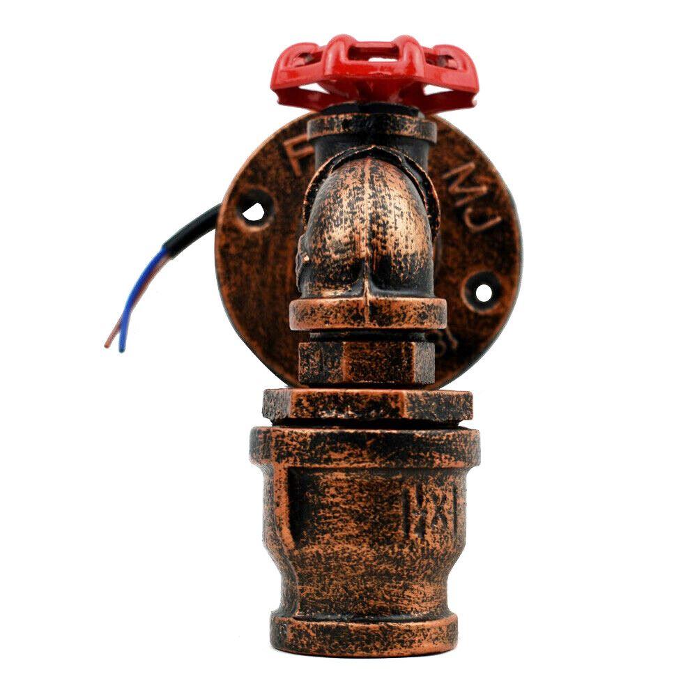 Rustic Red Wall Lights Industrial Metal Water Pipe Wall Lamp~2885-2