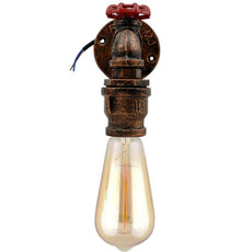 Rustic Red Wall Lights Industrial Metal Water Pipe Wall Lamp~2885-3