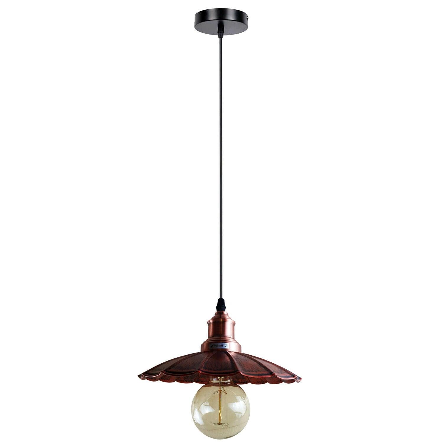 Rustic Red Wavy Metal Ceiling Pendant Light~1486-2