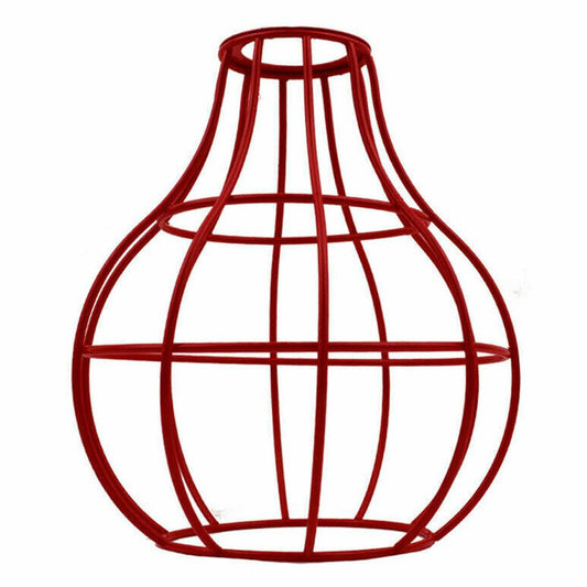 Rustic State Industrial Vase Shape Red Wire cage~2848-0