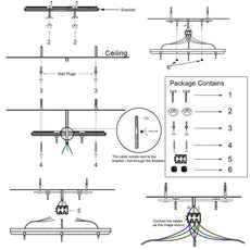 Satin Nickel Multi outlet Ceiling Pendant Kits~1985-3