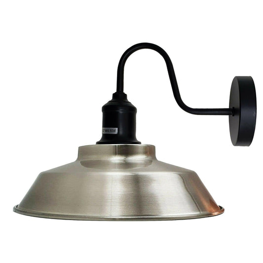 Satin Nickel Retro Wall Lamp Shade Rustic Loft Wall Sconce Industrial Wall Light~1978-0