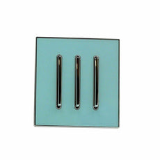 Screw less Wall Light 3 Gang Blue Glossy Switch~2633-0