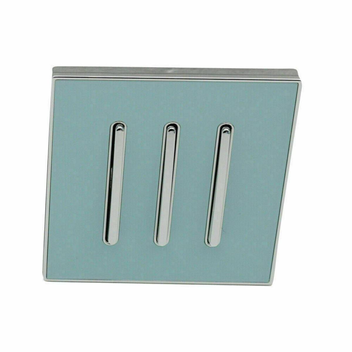 Screw less Wall Light 3 Gang Blue Glossy Switch~2633-1