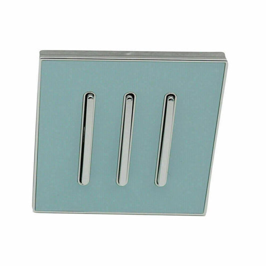 Screw less Wall Light 3 Gang Blue Glossy Switch~2633-1