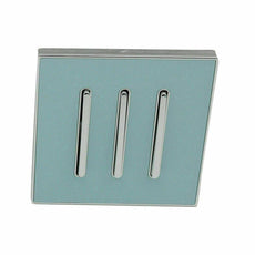 Screw less Wall Light 3 Gang Blue Glossy Switch~2633-1