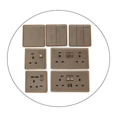 Screwless Textured Gold Light Switches & Socket~2455-0