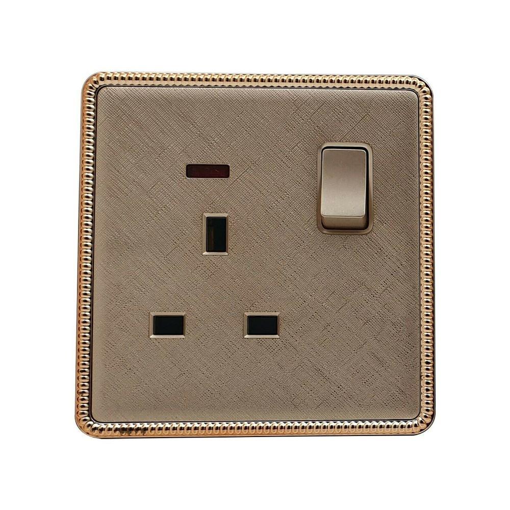 Screwless Textured Gold Light Switches & Socket~2455-4