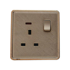 Screwless Textured Gold Light Switches & Socket~2455-4