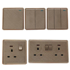 Screwless Textured Gold Light Switches & Socket~2455-8