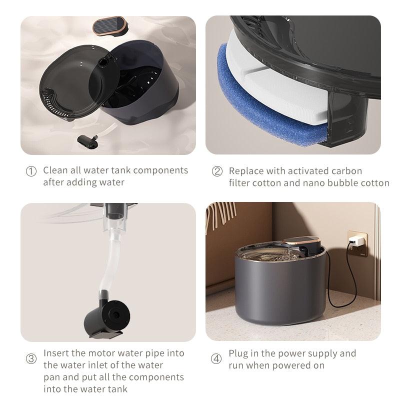 Self-Contained Automatic Pet Water Fountain - Puritific