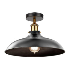 Semi Flush Mount Ceiling Light Fitting, Metal Light Shade Pendant Lighting Lamp, For Bars, Restaurants, Kitchen~1300-9