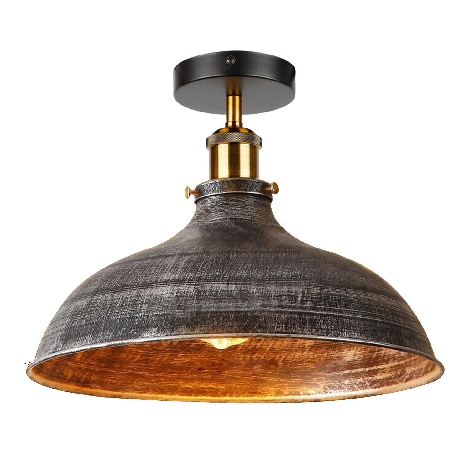 Semi Flush Mount Ceiling Light Fitting, Metal Light Shade Pendant Lighting Lamp, For Bars, Restaurants, Kitchen~1300-2