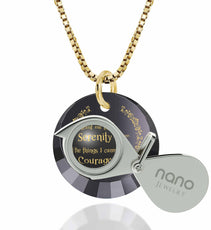 Serenity Prayer Necklace Inspirational Cubic Zirconia Pendant - Puritific