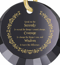 Serenity Prayer Necklace Inspirational Cubic Zirconia Pendant - Puritific