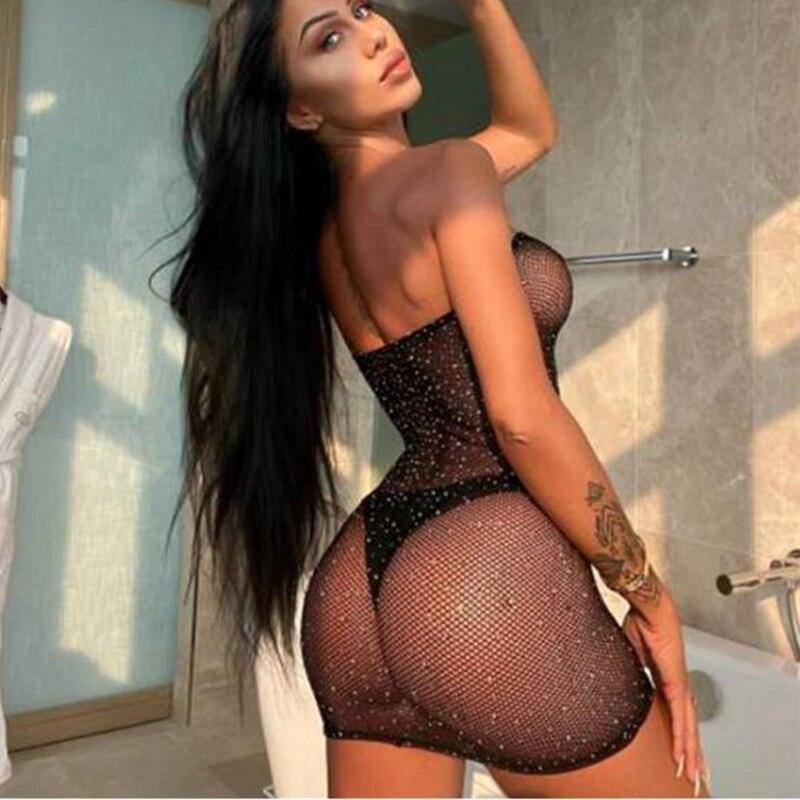 Sexy Bodysuit Diamond Fishnet - Puritific