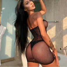 Sexy Bodysuit Diamond Fishnet - Puritific