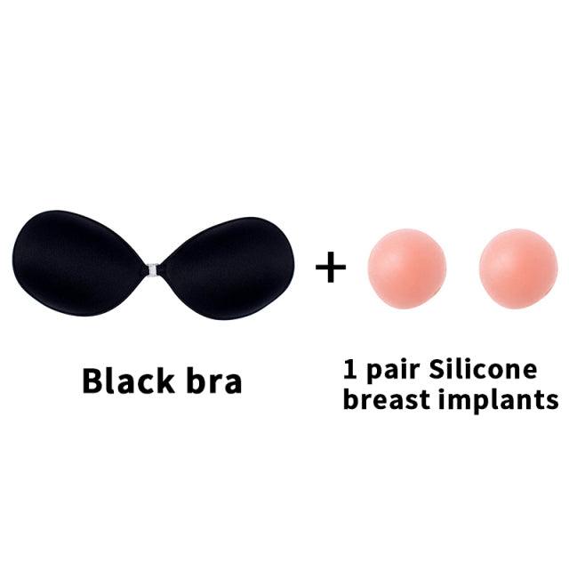 Sexy Sujetador Women&#39;s bra Invisible Push Up Bra Self-Adhesive Silicone Seamless Front Closure Sticky Backless Strapless Bra - Puritific