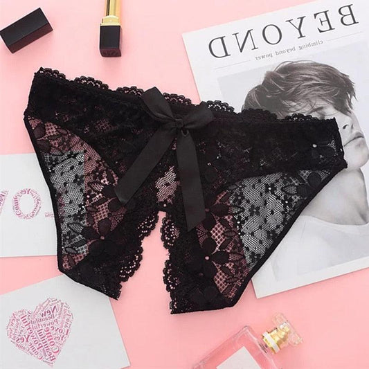 Sexy Women Lingerie Open Crotch Underwear With Bow - Puritific