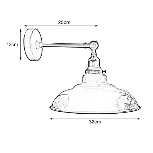 Shade With Adjustable Curvy Swing Arm Wall Light Fixture Loft Style Industrial Wall Sconce~3464-1