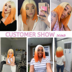 Short Blonde Orange Cosplay Wigs - Puritific