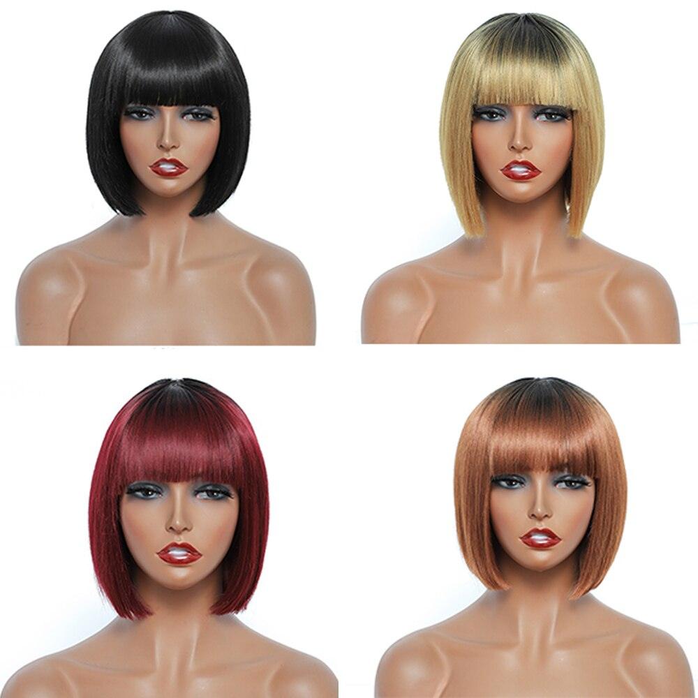 Short Bob Wig With Bangs - Puritific