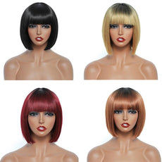 Short Bob Wig With Bangs - Puritific