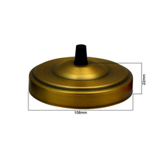 Side Fitting Ceiling Rose 108mm Diameter Single Outlet~1463-20